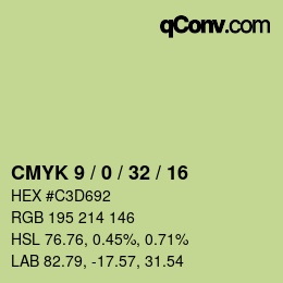 Color code: CMYK 9 / 0 / 32 / 16 | qconv.com