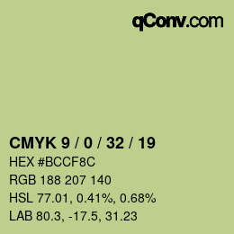 カラーコード: CMYK 9 / 0 / 32 / 19 | qconv.com