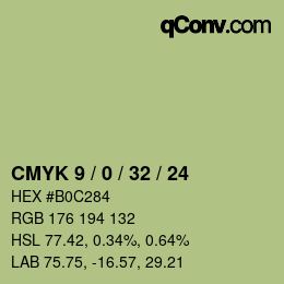 颜色代码: CMYK 9 / 0 / 32 / 24 | qconv.com
