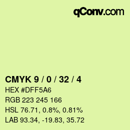颜色代码: CMYK 9 / 0 / 32 / 4 | qconv.com