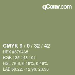 颜色代码: CMYK 9 / 0 / 32 / 42 | qconv.com