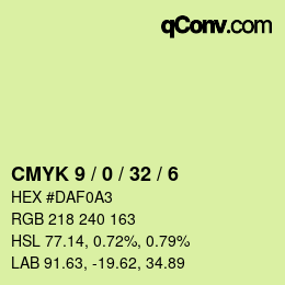 Color code: CMYK 9 / 0 / 32 / 6 | qconv.com