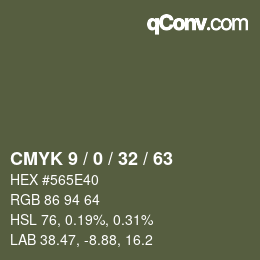 Farbcode: CMYK 9 / 0 / 32 / 63 | qconv.com