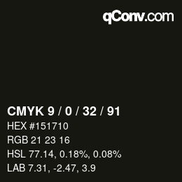 Color code: CMYK 9 / 0 / 32 / 91 | qconv.com