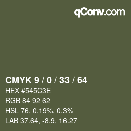 Farbcode: CMYK 9 / 0 / 33 / 64 | qconv.com