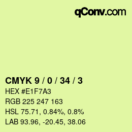 カラーコード: CMYK 9 / 0 / 34 / 3 | qconv.com