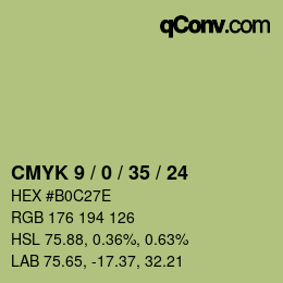 Farbcode: CMYK 9 / 0 / 35 / 24 | qconv.com