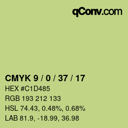 颜色代码: CMYK 9 / 0 / 37 / 17 | qconv.com