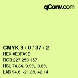 Farbcode: CMYK 9 / 0 / 37 / 2 | qconv.com