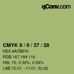 Color code: CMYK 9 / 0 / 37 / 28 | qconv.com