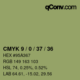 カラーコード: CMYK 9 / 0 / 37 / 36 | qconv.com