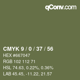 Color code: CMYK 9 / 0 / 37 / 56 | qconv.com