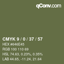 カラーコード: CMYK 9 / 0 / 37 / 57 | qconv.com