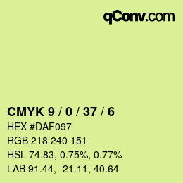 颜色代码: CMYK 9 / 0 / 37 / 6 | qconv.com