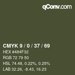 Color code: CMYK 9 / 0 / 37 / 69 | qconv.com