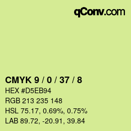 Farbcode: CMYK 9 / 0 / 37 / 8 | qconv.com