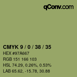 Color code: CMYK 9 / 0 / 38 / 35 | qconv.com