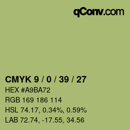 颜色代码: CMYK 9 / 0 / 39 / 27 | qconv.com