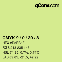 Color code: CMYK 9 / 0 / 39 / 8 | qconv.com