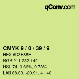 カラーコード: CMYK 9 / 0 / 39 / 9 | qconv.com