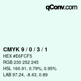 Color code: CMYK 9 / 0 / 3 / 1 | qconv.com