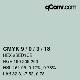 Color code: CMYK 9 / 0 / 3 / 18 | qconv.com