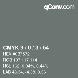 Color code: CMYK 9 / 0 / 3 / 54 | qconv.com