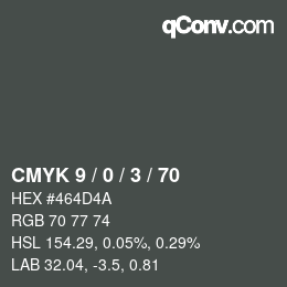 Color code: CMYK 9 / 0 / 3 / 70 | qconv.com