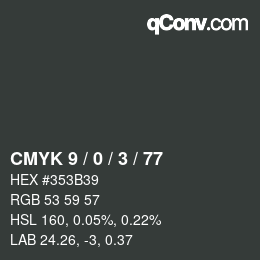 Color code: CMYK 9 / 0 / 3 / 77 | qconv.com