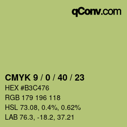 Código de color: CMYK 9 / 0 / 40 / 23 | qconv.com