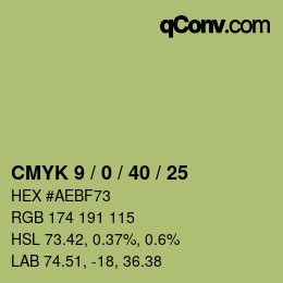 颜色代码: CMYK 9 / 0 / 40 / 25 | qconv.com