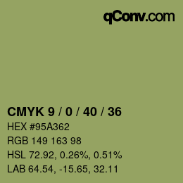 颜色代码: CMYK 9 / 0 / 40 / 36 | qconv.com