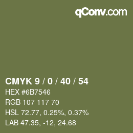 カラーコード: CMYK 9 / 0 / 40 / 54 | qconv.com