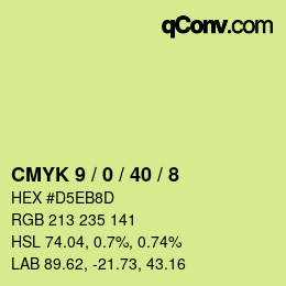 Color code: CMYK 9 / 0 / 40 / 8 | qconv.com