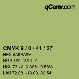 カラーコード: CMYK 9 / 0 / 41 / 27 | qconv.com