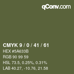 Color code: CMYK 9 / 0 / 41 / 61 | qconv.com