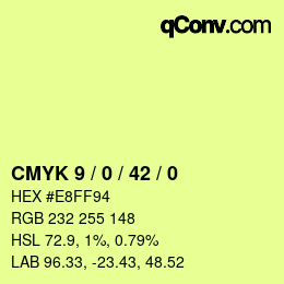 Color code: CMYK 9 / 0 / 42 / 0 | qconv.com