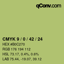 颜色代码: CMYK 9 / 0 / 42 / 24 | qconv.com