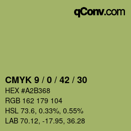 Color code: CMYK 9 / 0 / 42 / 30 | qconv.com