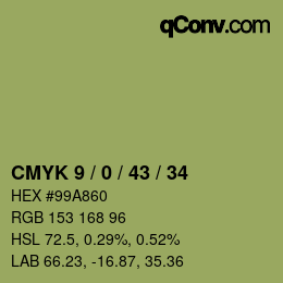 Color code: CMYK 9 / 0 / 43 / 34 | qconv.com