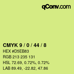 Color code: CMYK 9 / 0 / 44 / 8 | qconv.com