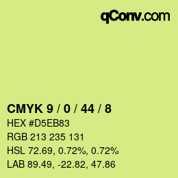 Color code: CMYK 9 / 0 / 44 / 8 | qconv.com