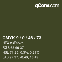 Color code: CMYK 9 / 0 / 46 / 73 | qconv.com