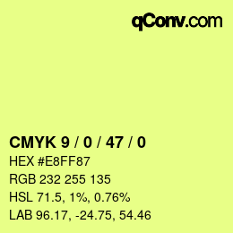 Color code: CMYK 9 / 0 / 47 / 0 | qconv.com