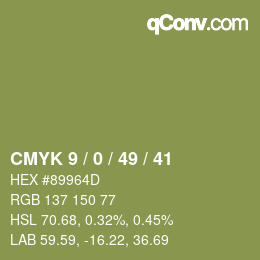 Código de color: CMYK 9 / 0 / 49 / 41 | qconv.com