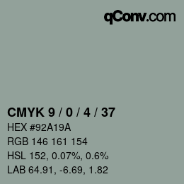 Color code: CMYK 9 / 0 / 4 / 37 | qconv.com