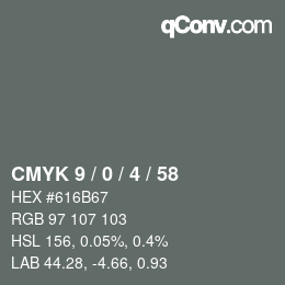 Color code: CMYK 9 / 0 / 4 / 58 | qconv.com