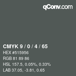 Color code: CMYK 9 / 0 / 4 / 65 | qconv.com