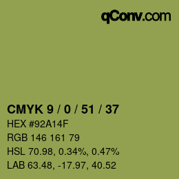 カラーコード: CMYK 9 / 0 / 51 / 37 | qconv.com