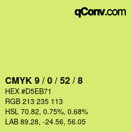 Color code: CMYK 9 / 0 / 52 / 8 | qconv.com